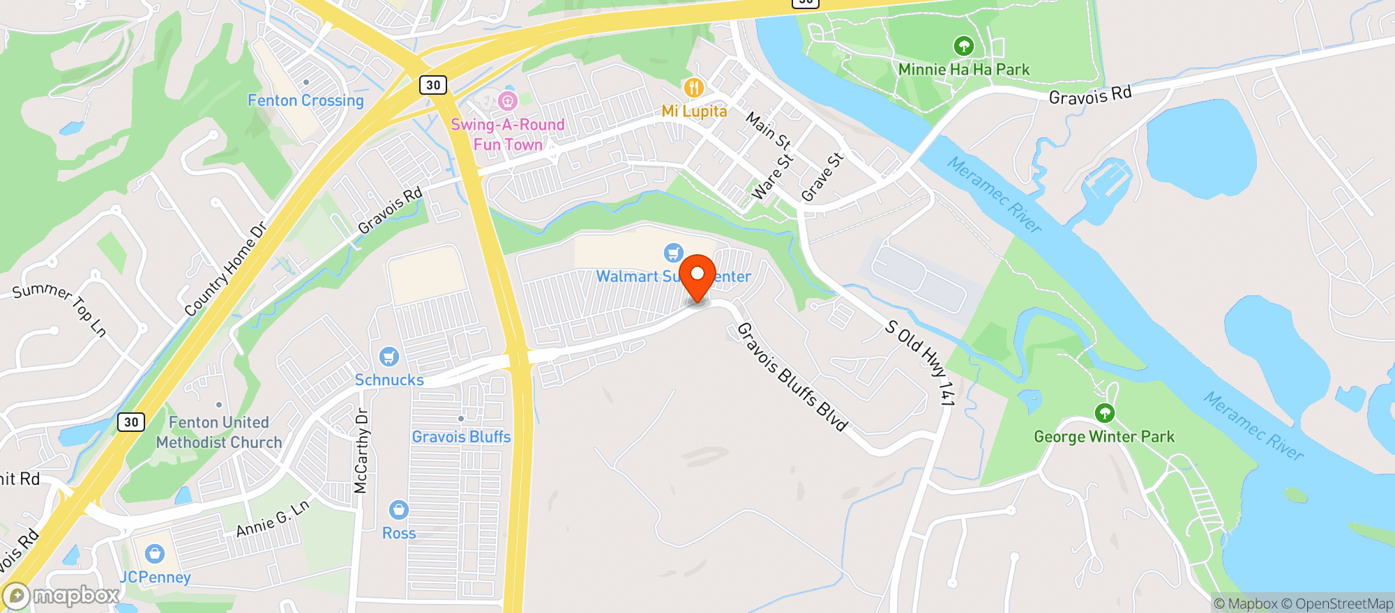 Map showing Walmart Supercenter