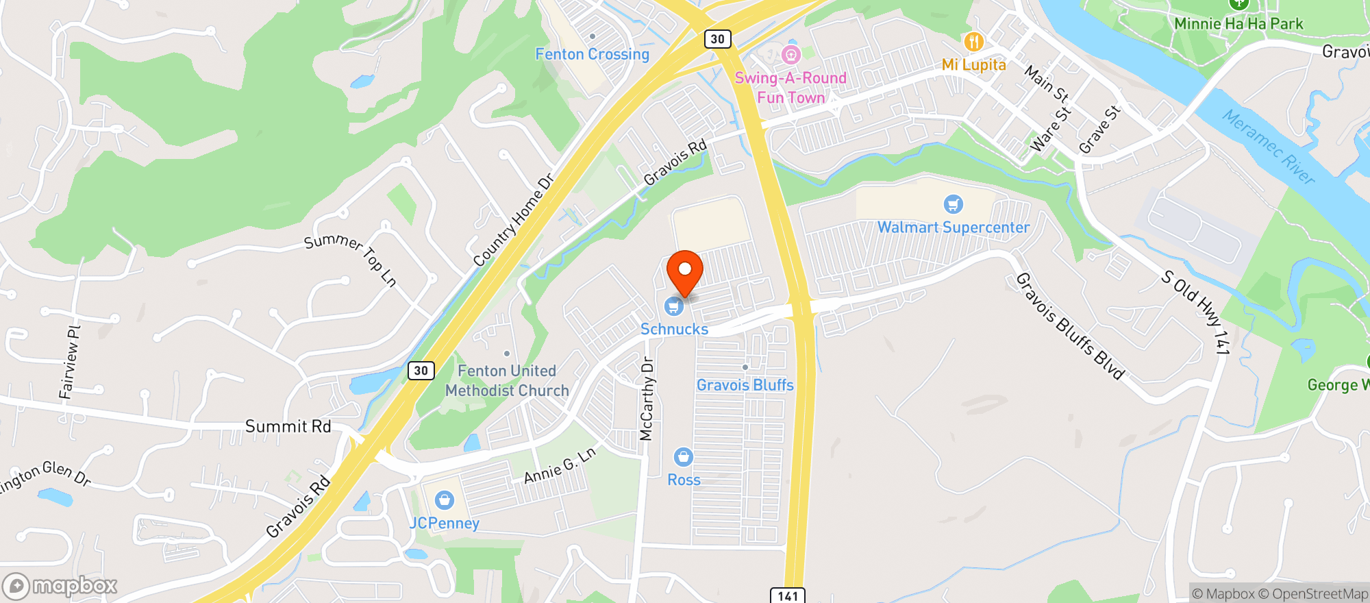 Map showing SCHNUCKS - FENTON