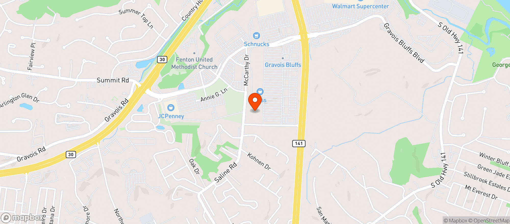 Map showing Target - Fenton