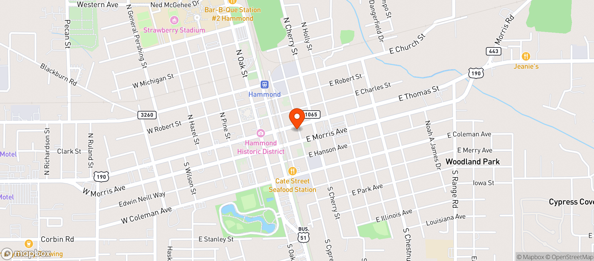 Map showing Red White & Brew