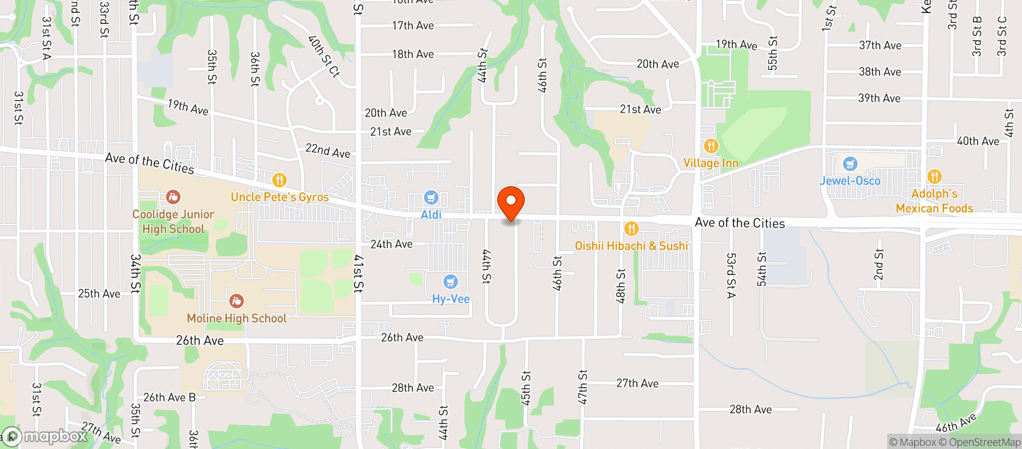 Map showing High Supply Moline