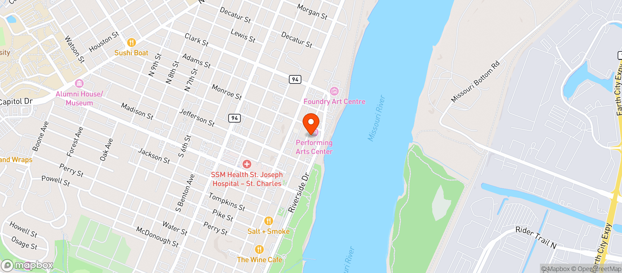 Map showing The Midwestern On Main St