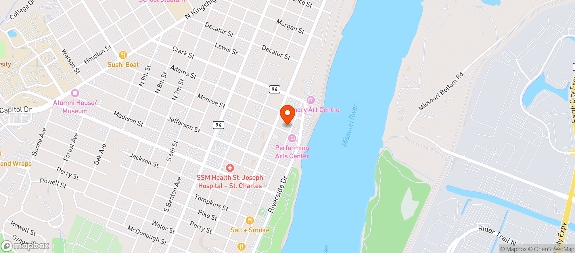 Map showing Grand Opera House Banq Ct