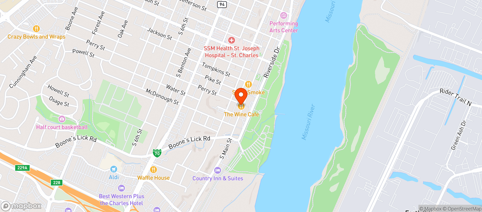 Map showing The Wine Cafe