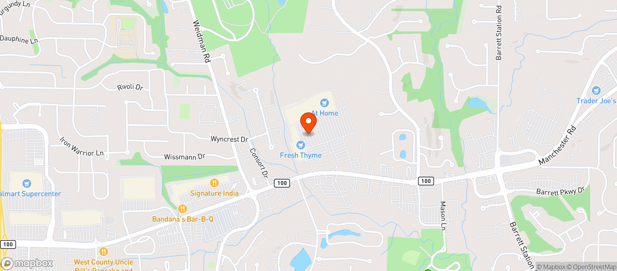 Map showing Fresh Thyme Farmers Market
