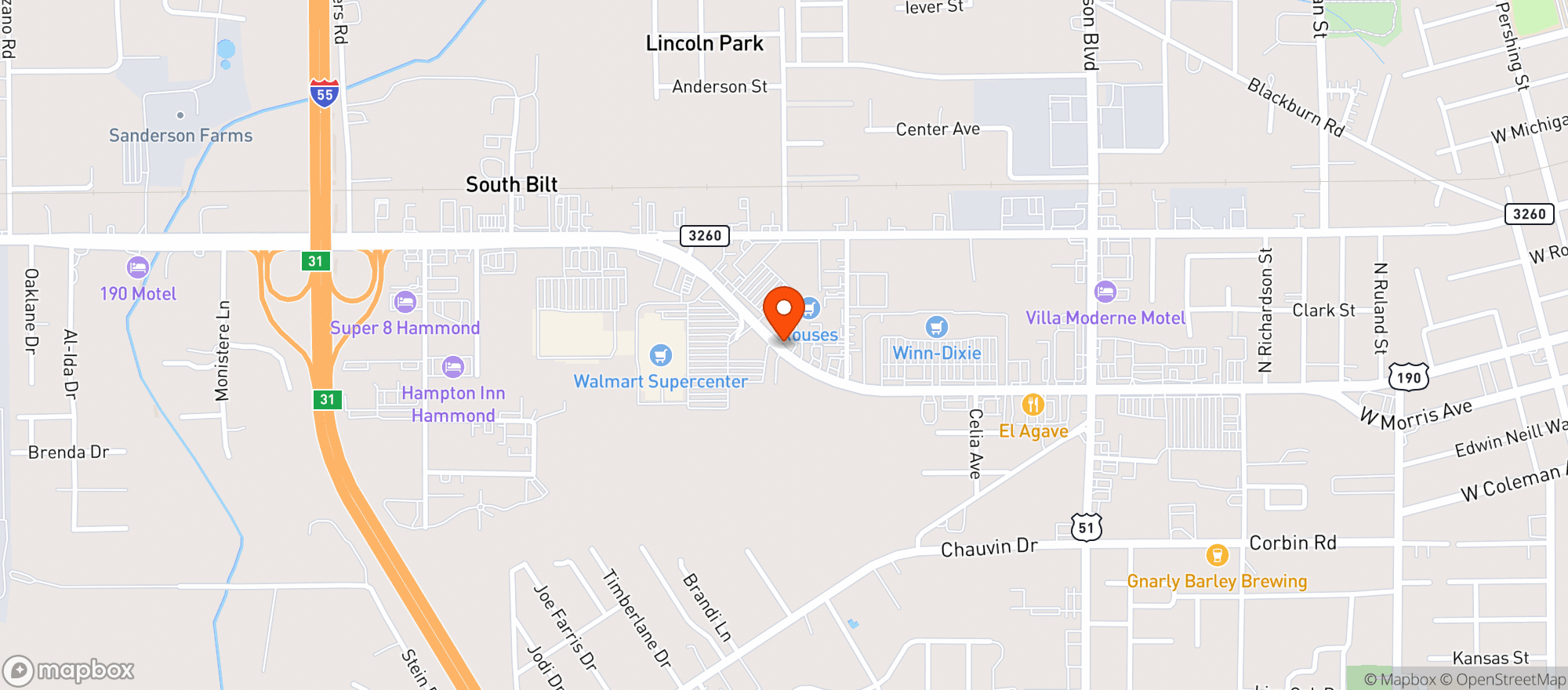 Map showing Rouses 61 West Thomas
