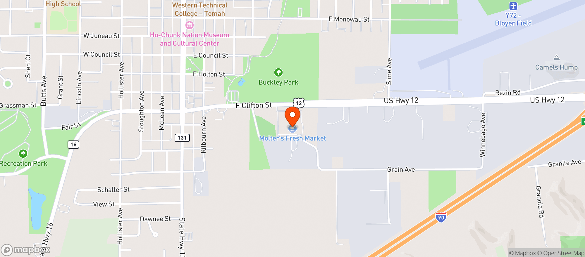 Map showing *MOLTER S FRESH MARKET