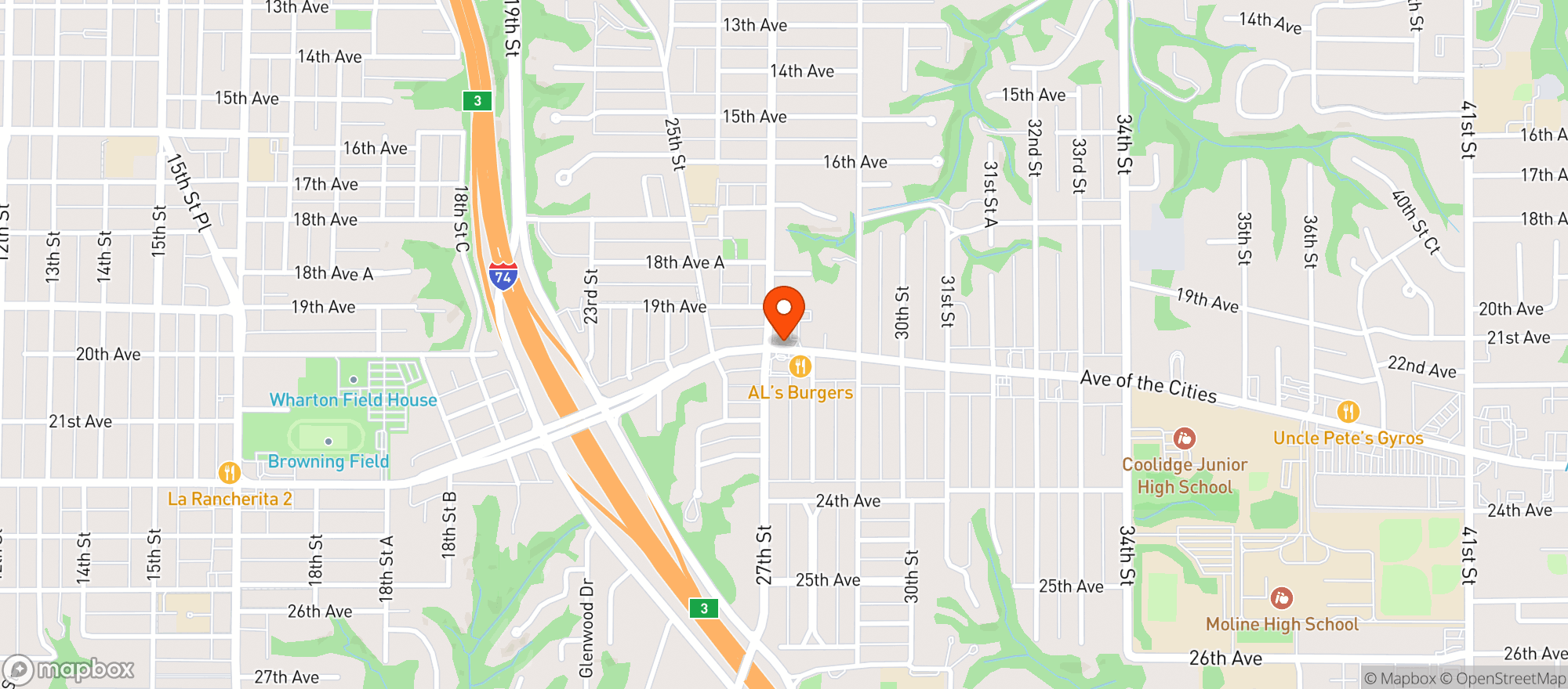 Map showing Terrace Cannabis Dispensary - Moline