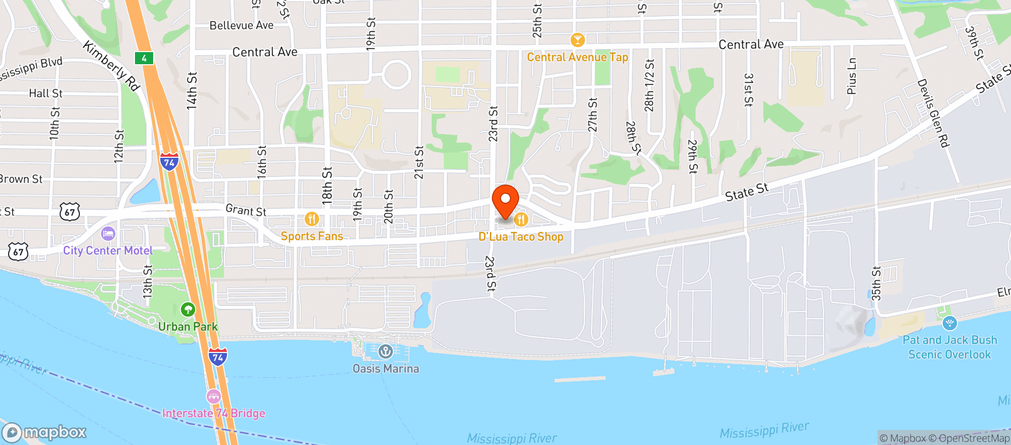 Map showing TOBACCO OUTLET PLUS #502