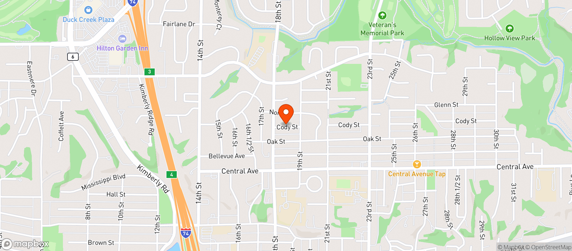 Map showing Greyhound Lounge