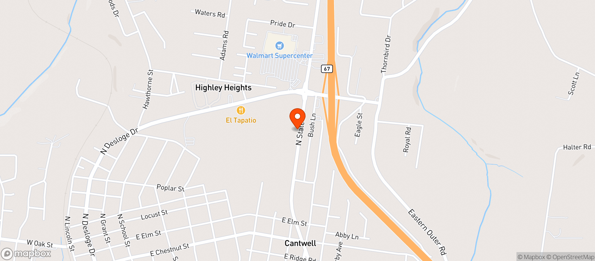 Map showing DIRT CHEAP CIGARETTES & #503