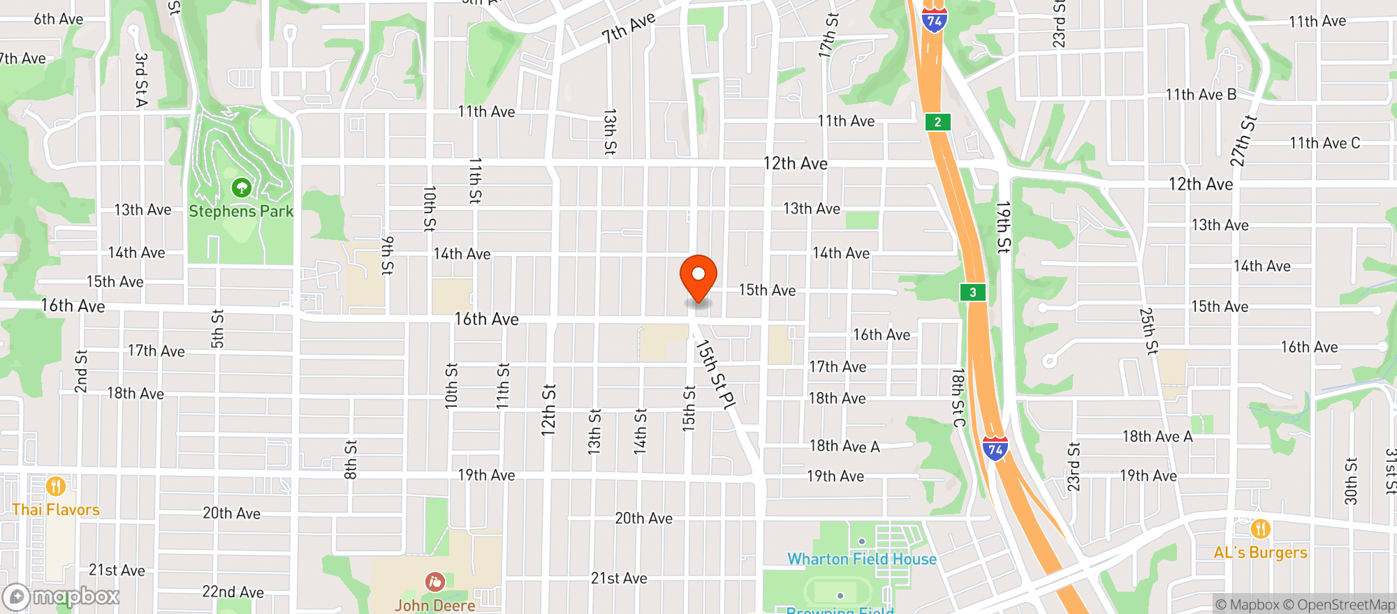 Map showing Casey S Tavern