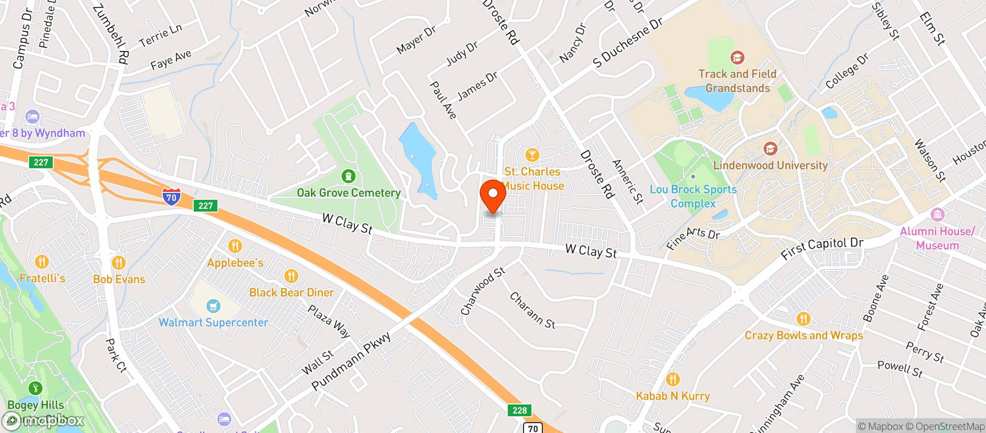 Map showing Jj'S Rest. & Bar