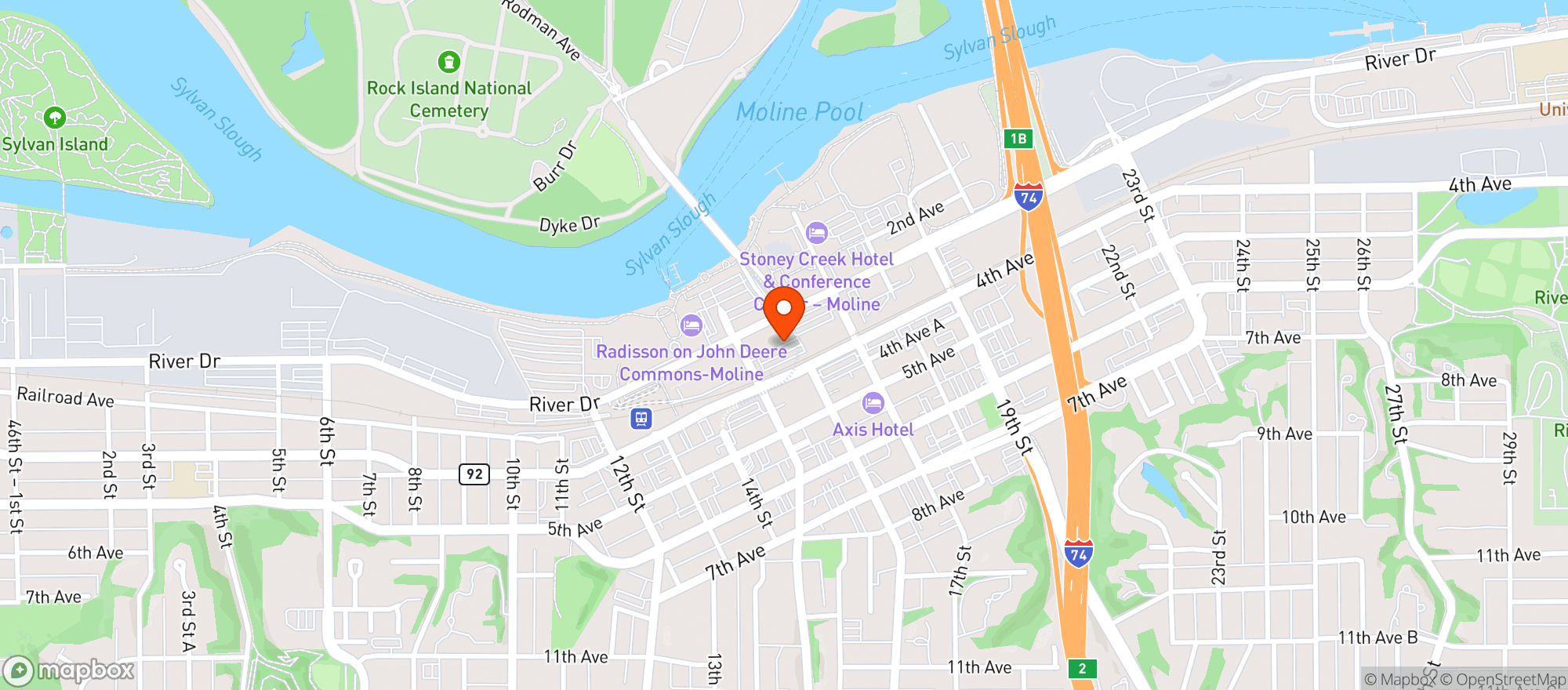 Map showing Rebellion Brew Haus