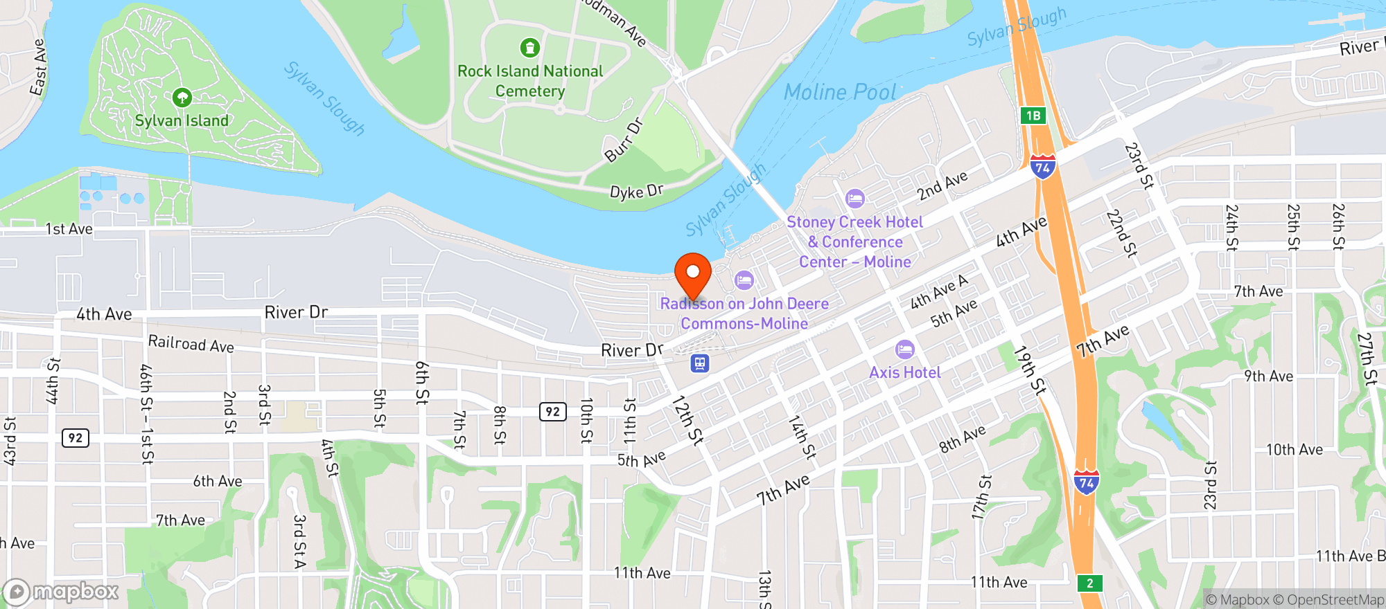 Map showing Levy At Taxslayer Center - Quad Q
