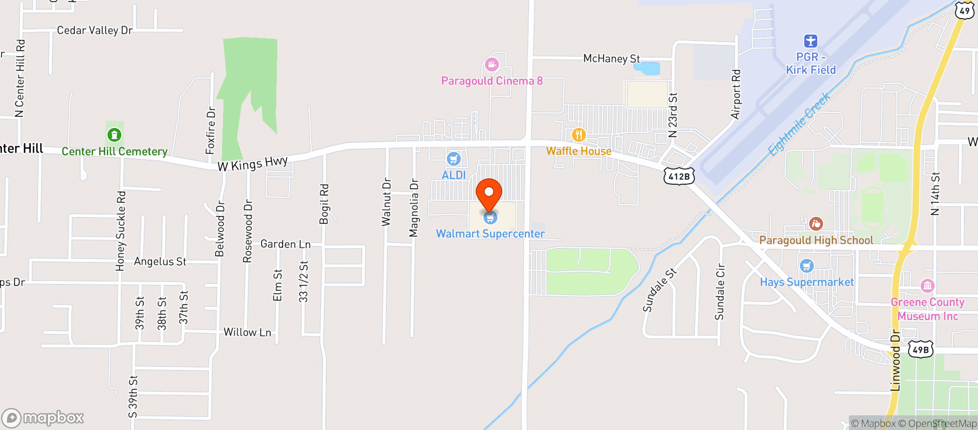 Map showing Walmart Supercenter