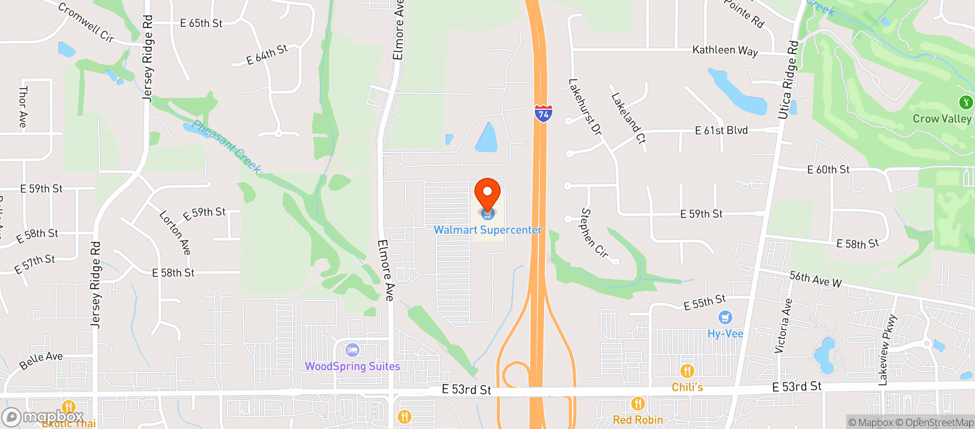Map showing Walmart Supercenter