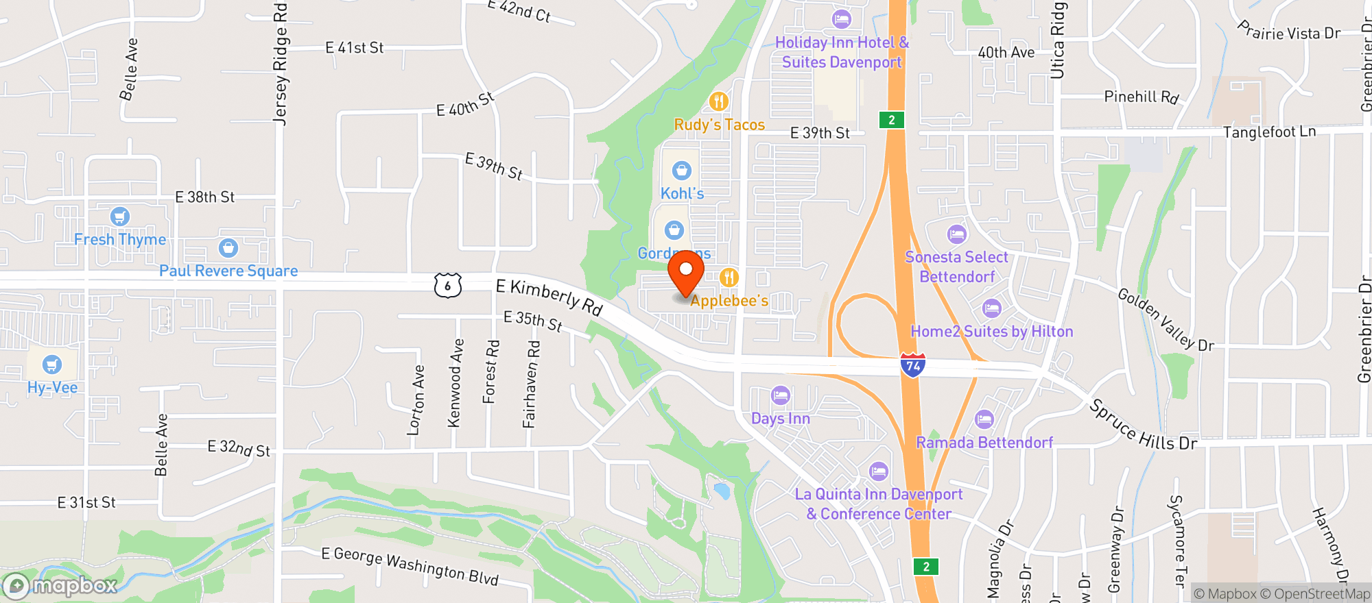 Map showing Big River Bowling