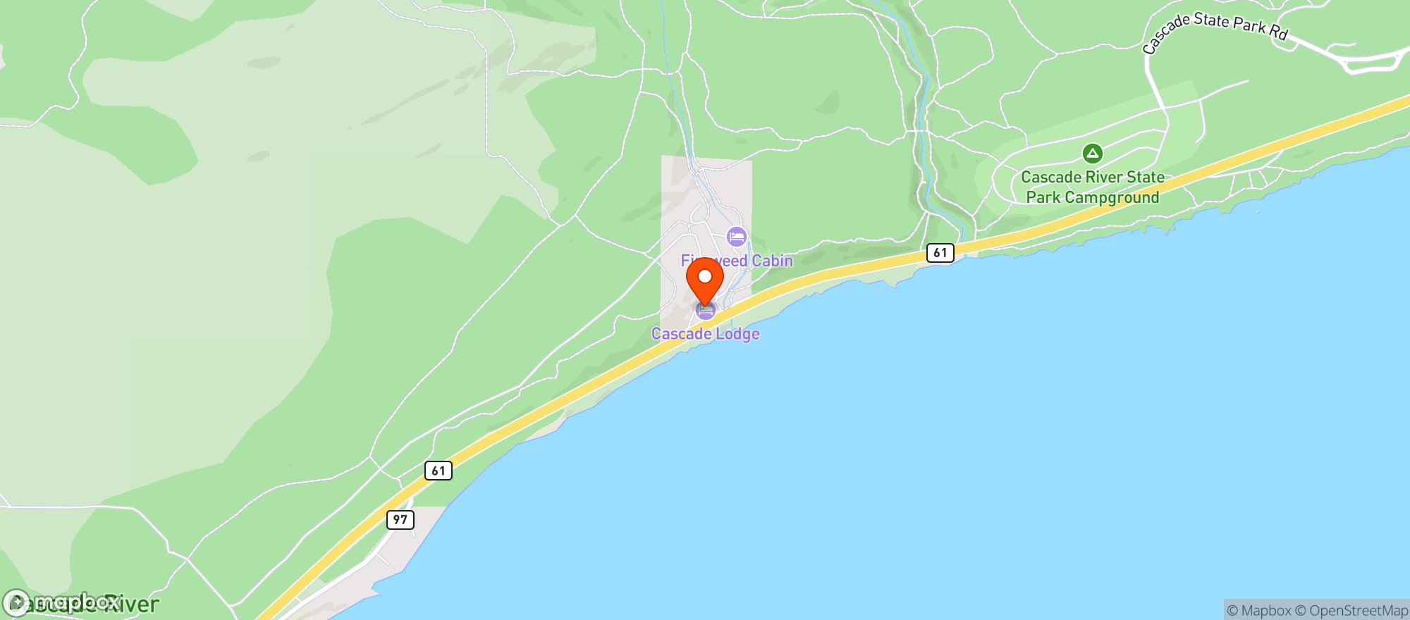 Map showing Cascade Lodge