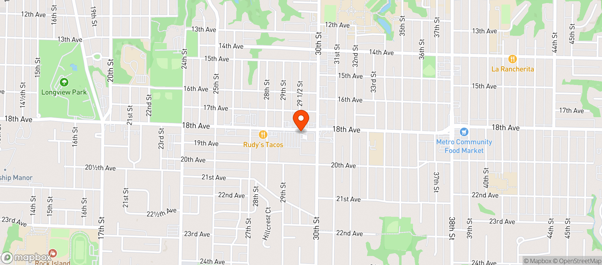 Map showing Hy-Vee Rock Island