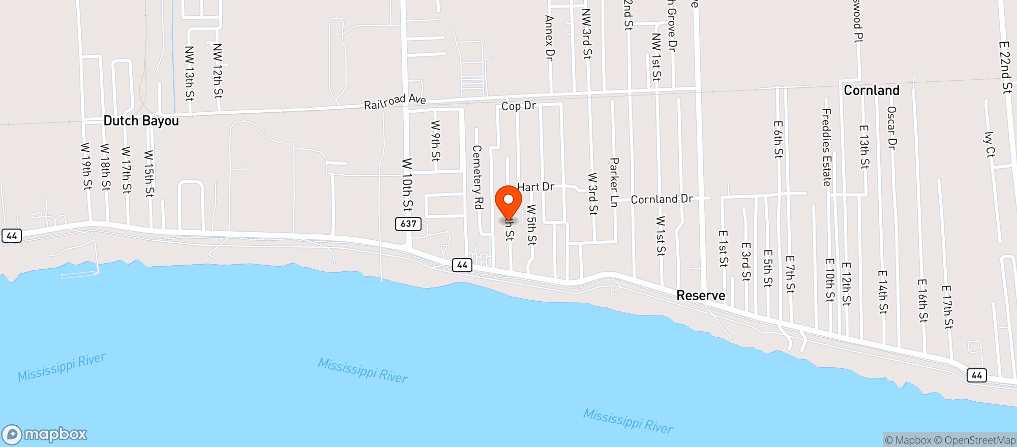 Map showing Daddys Hideout