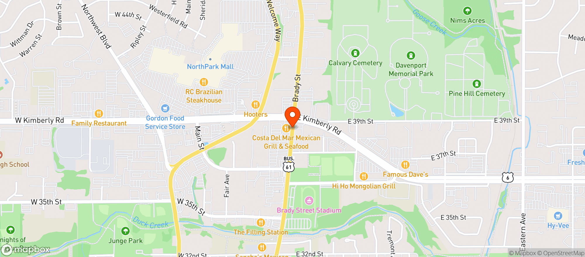 Map showing Costa Del Mar