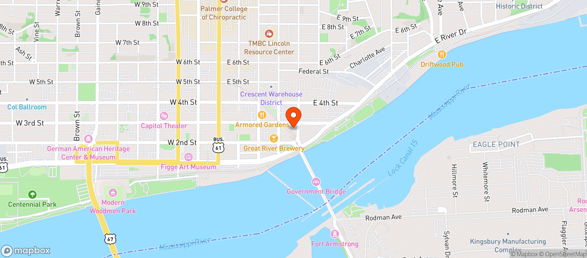 Map showing Mickys Irish Pub