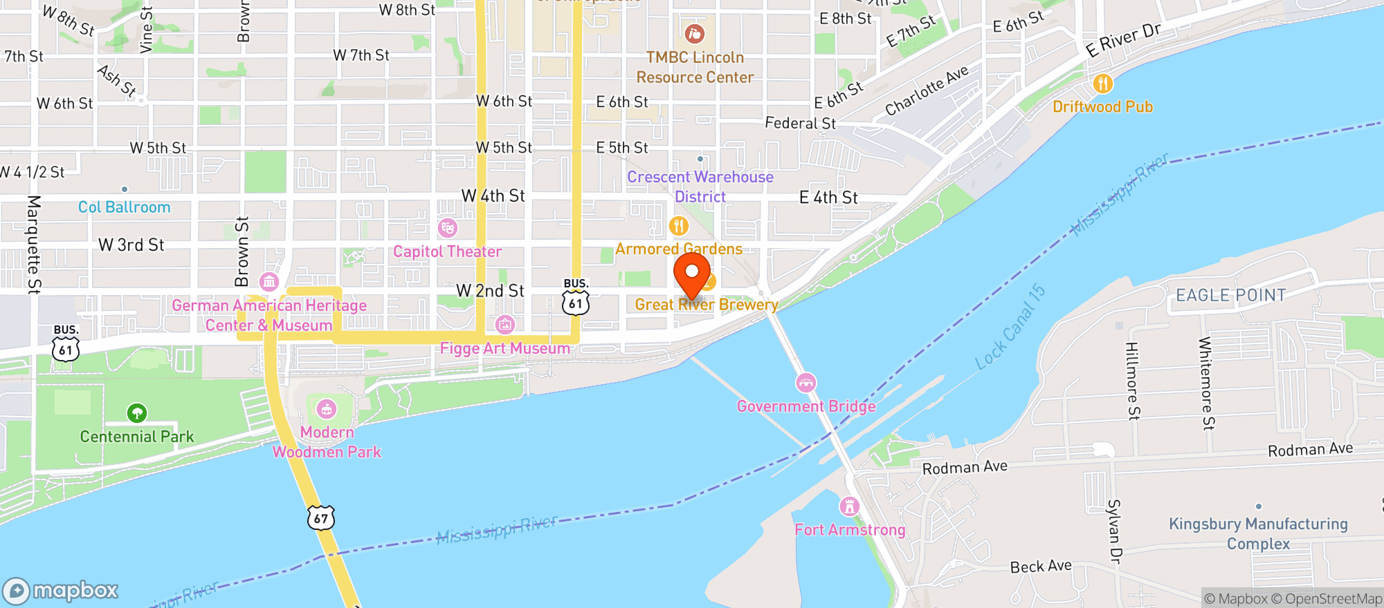 Map showing Raccoon Motel