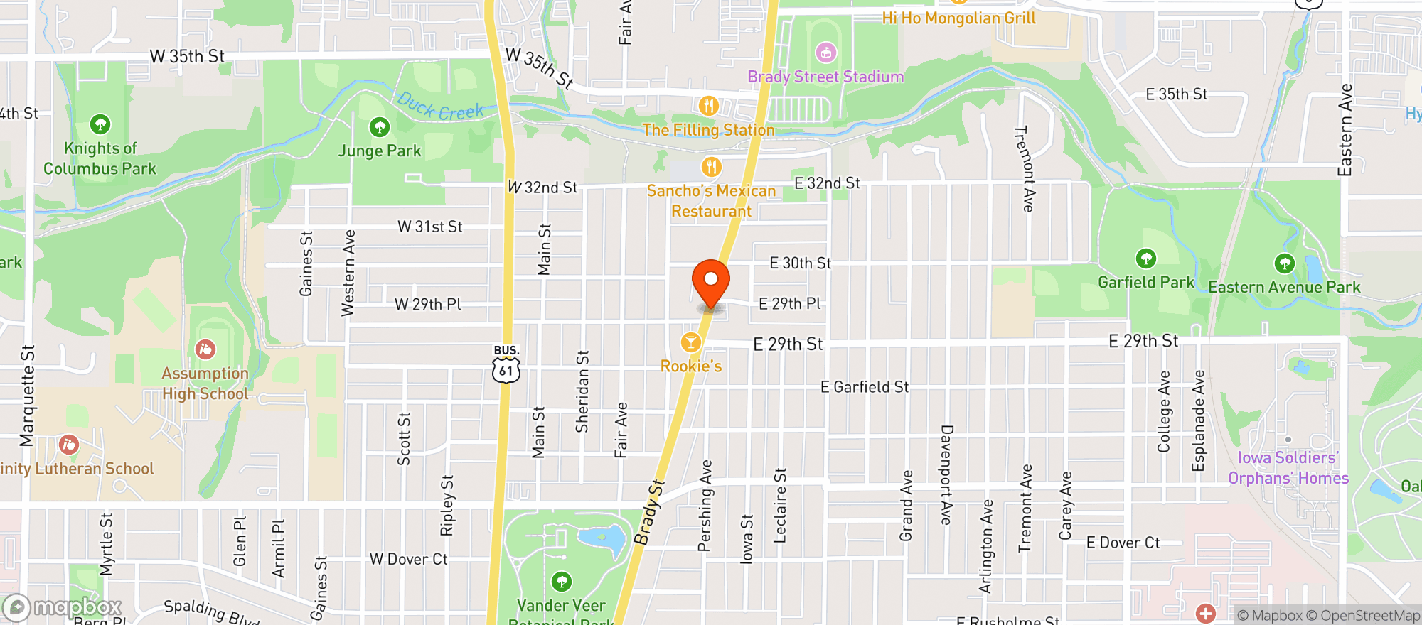 Map showing Ez Stop