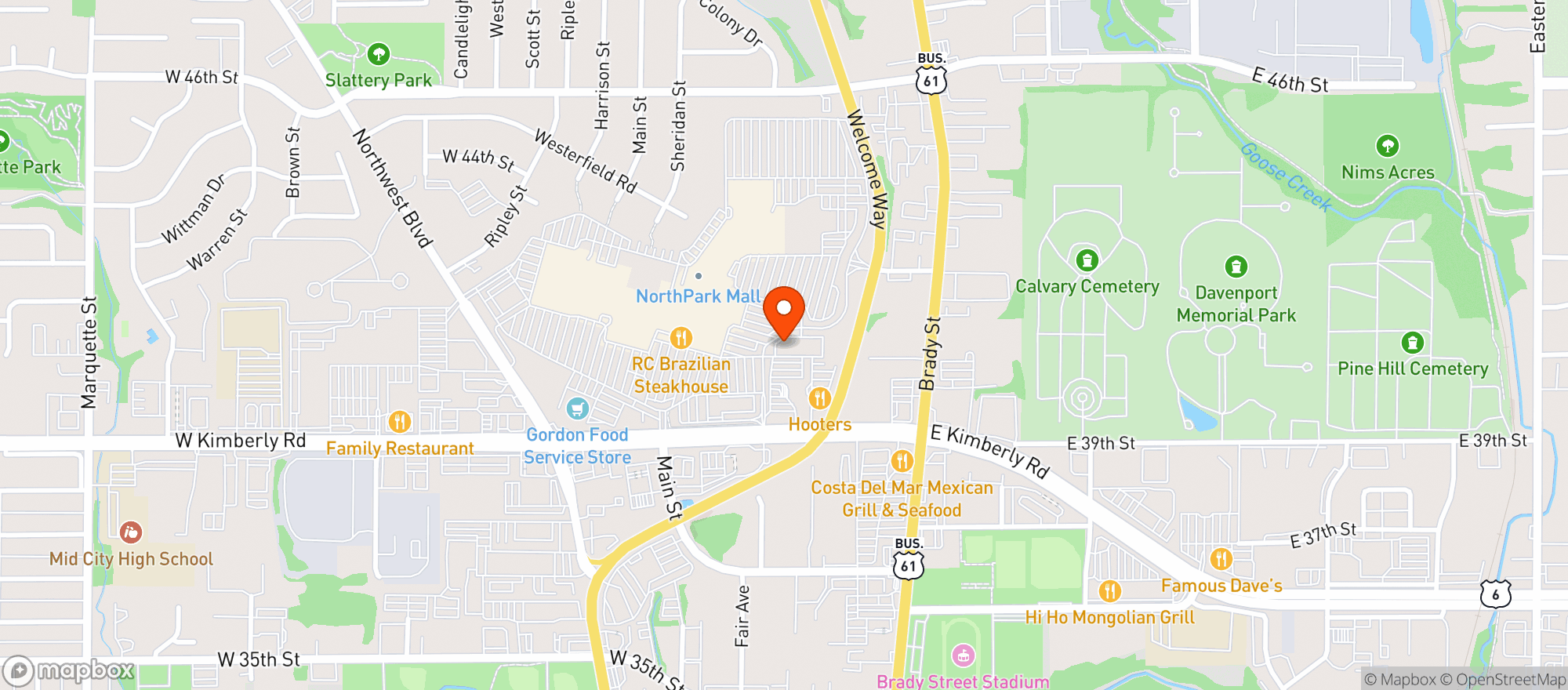Map showing Essentials Kimberly Rd