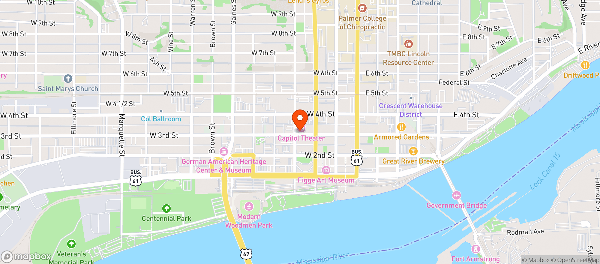 Map showing Capitol Theater #0