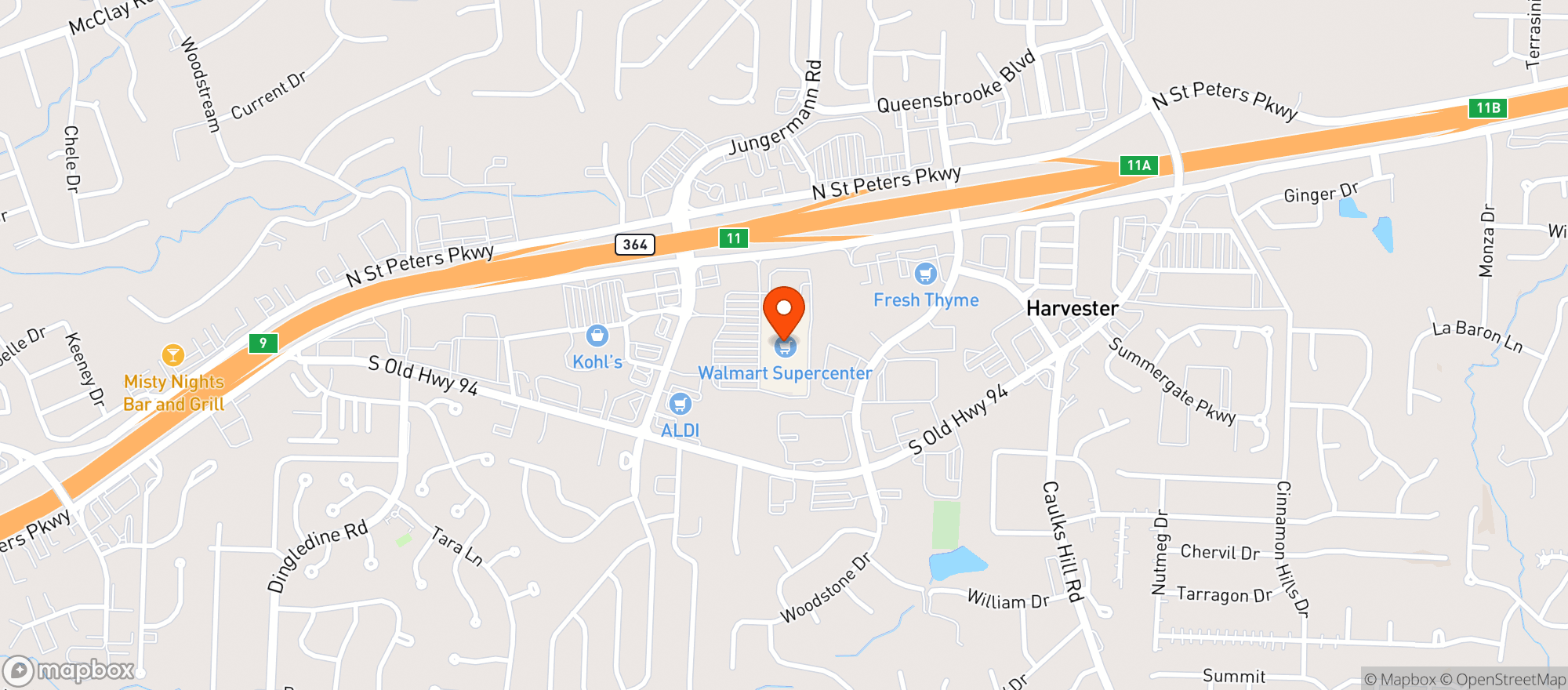 Map showing Walmart Supercenter