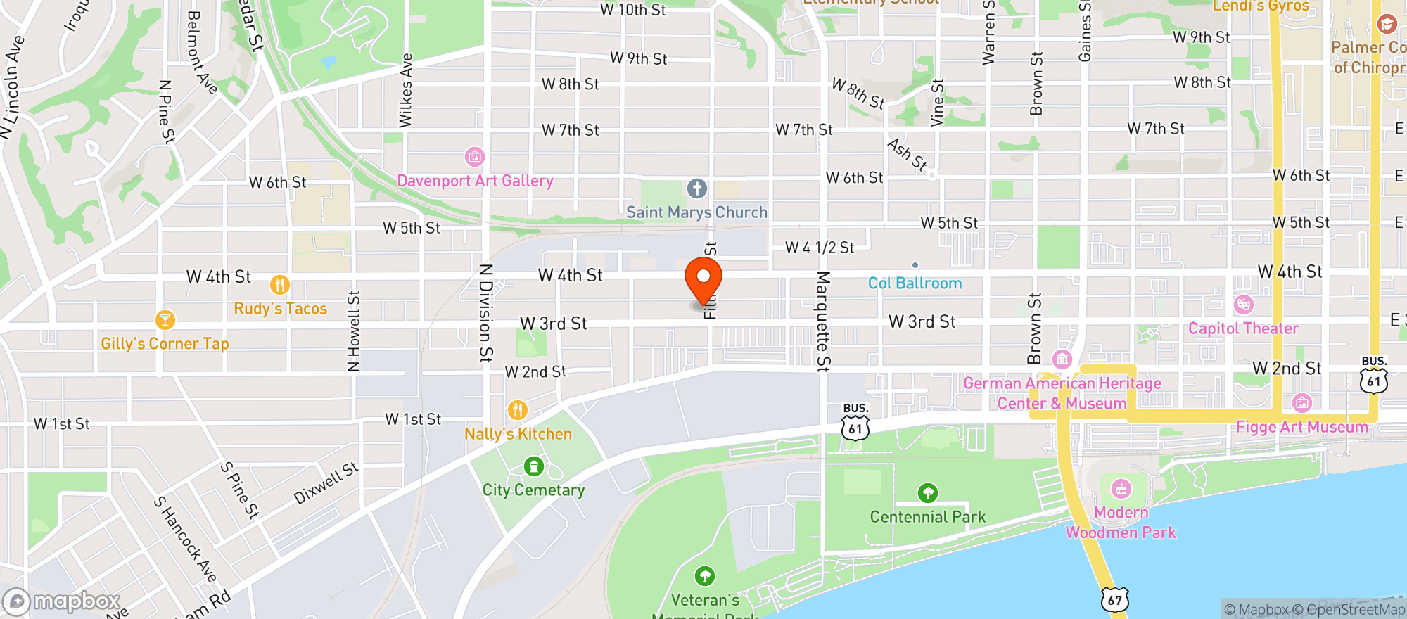 Map showing Fricks Tap
