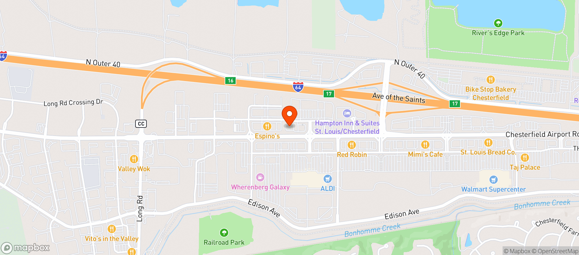Map showing 54th Street Scratch Grill & Bar