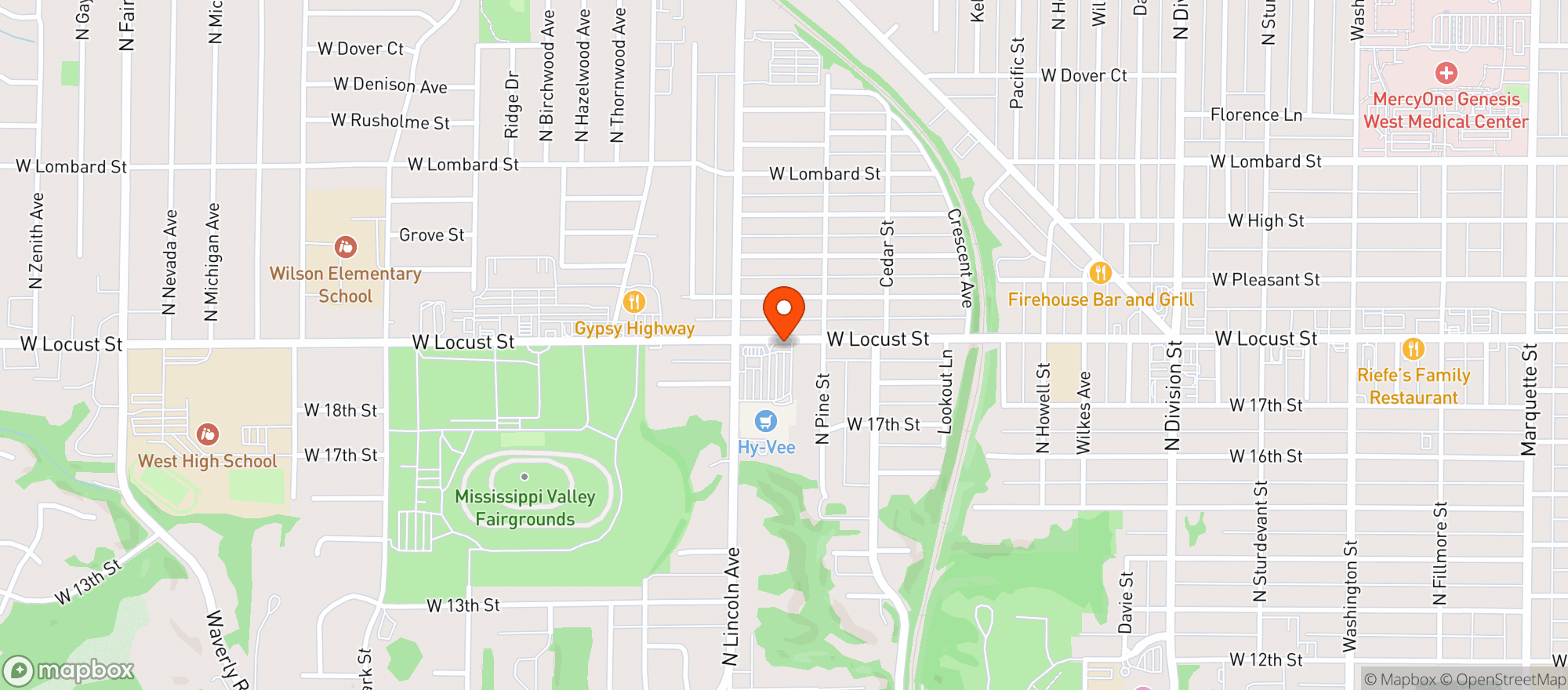 Map showing Hy Vee Food Store