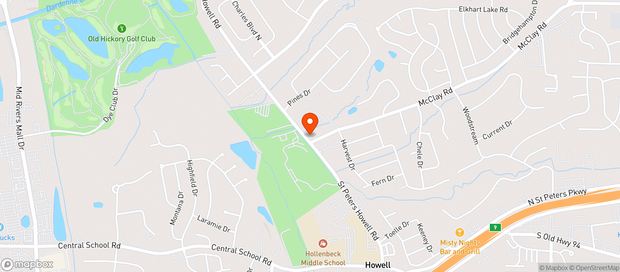 Map showing Huck's (St. Peters Rd.)