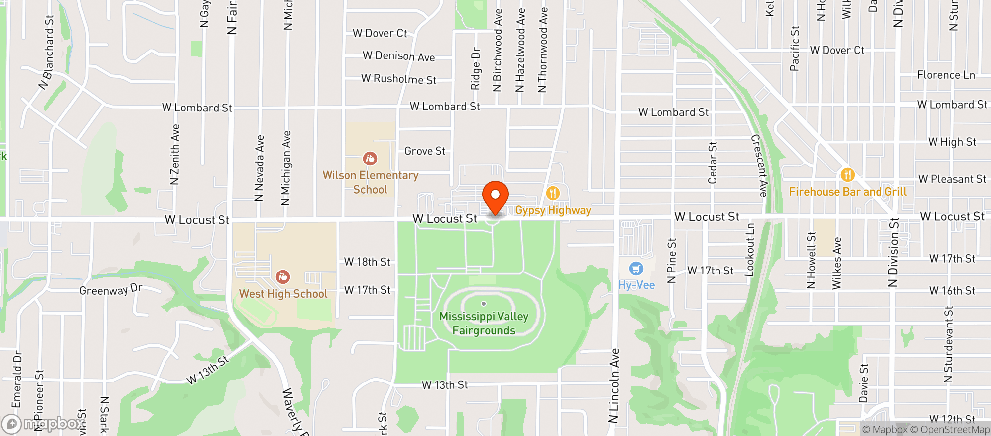 Map showing Wise Guys Pizza & Pub