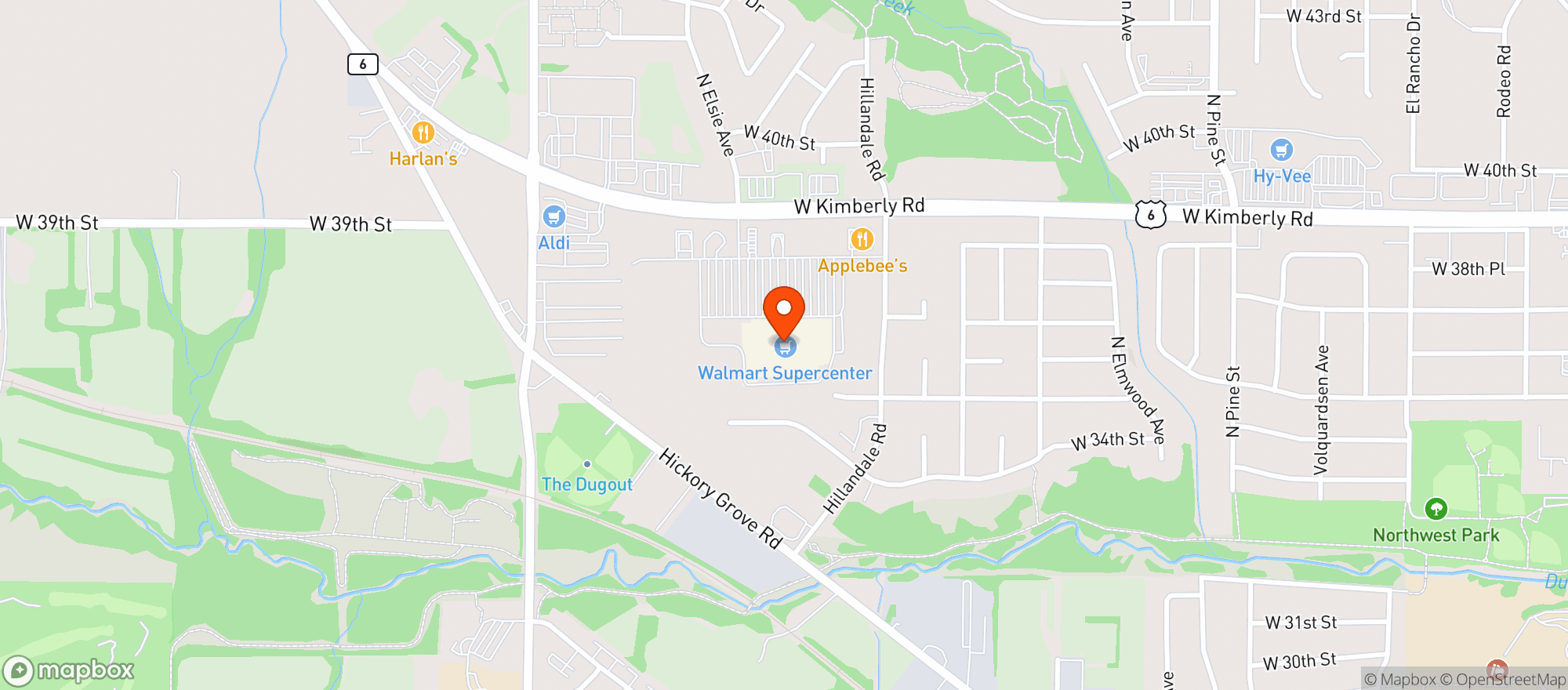 Map showing Walmart Supercenter
