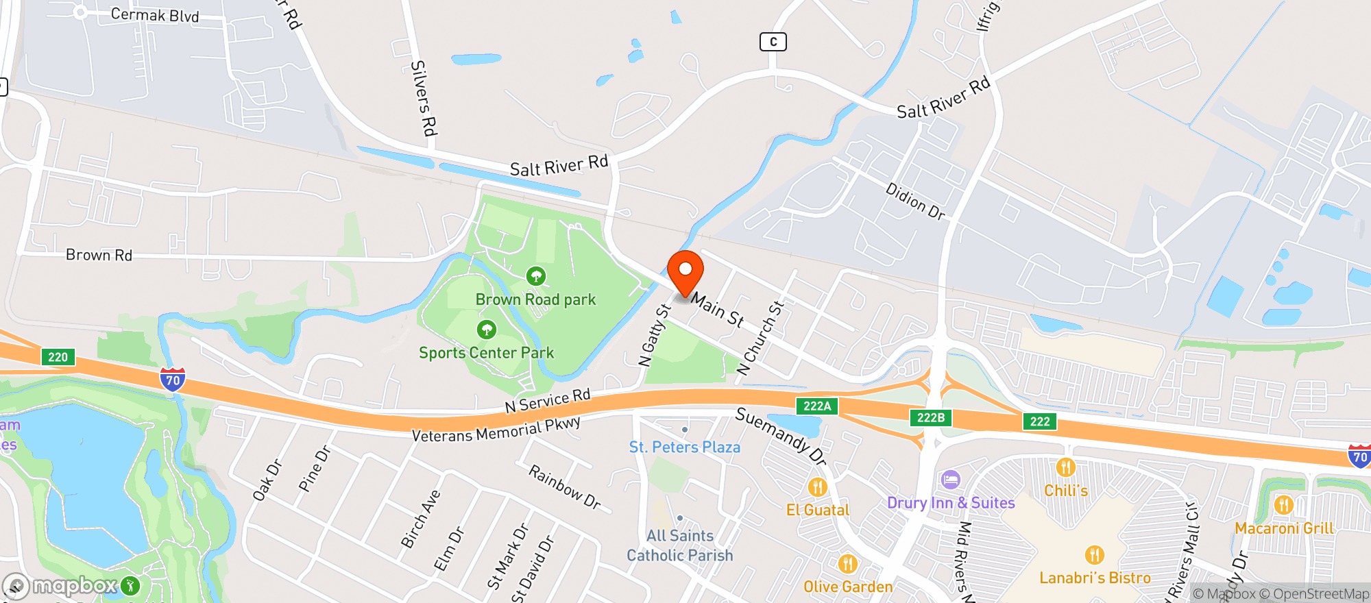 Map showing *cl-old Town Sports Bar