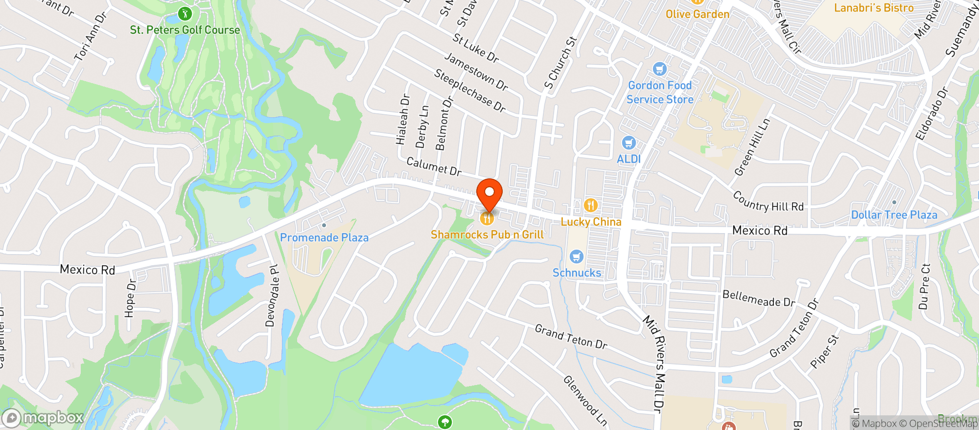 Map showing Shamrock S Pub  N Grill