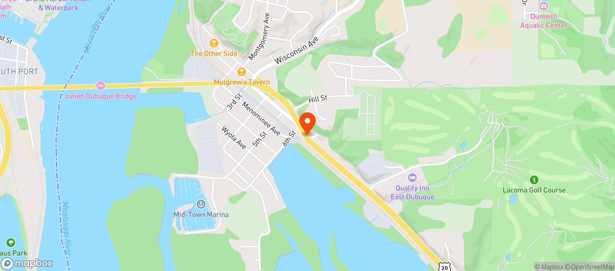 Map showing River Bluff CBD