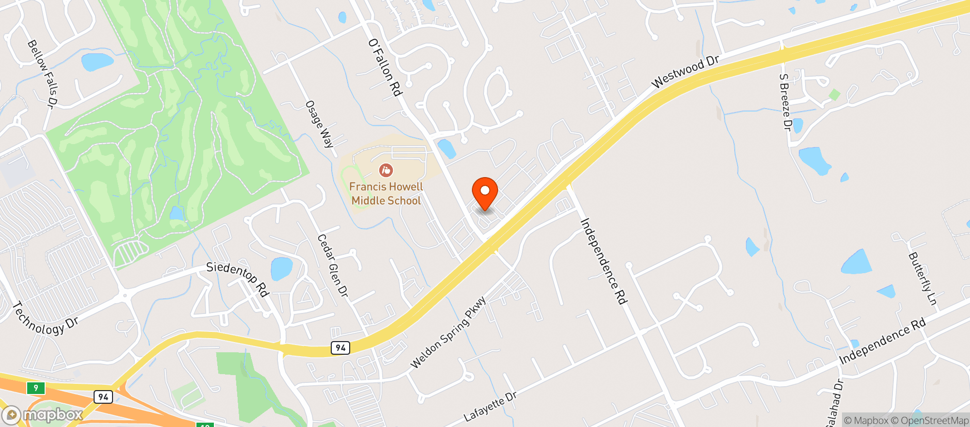 Map showing Hogs Haus Sports B & G