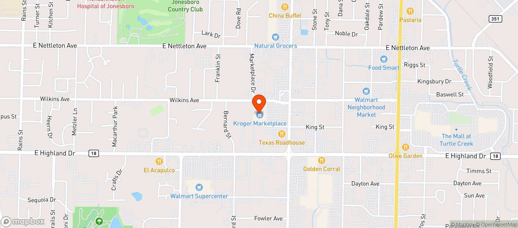 Map showing Delta (025) - 00409 - Jonesboro Marketplace