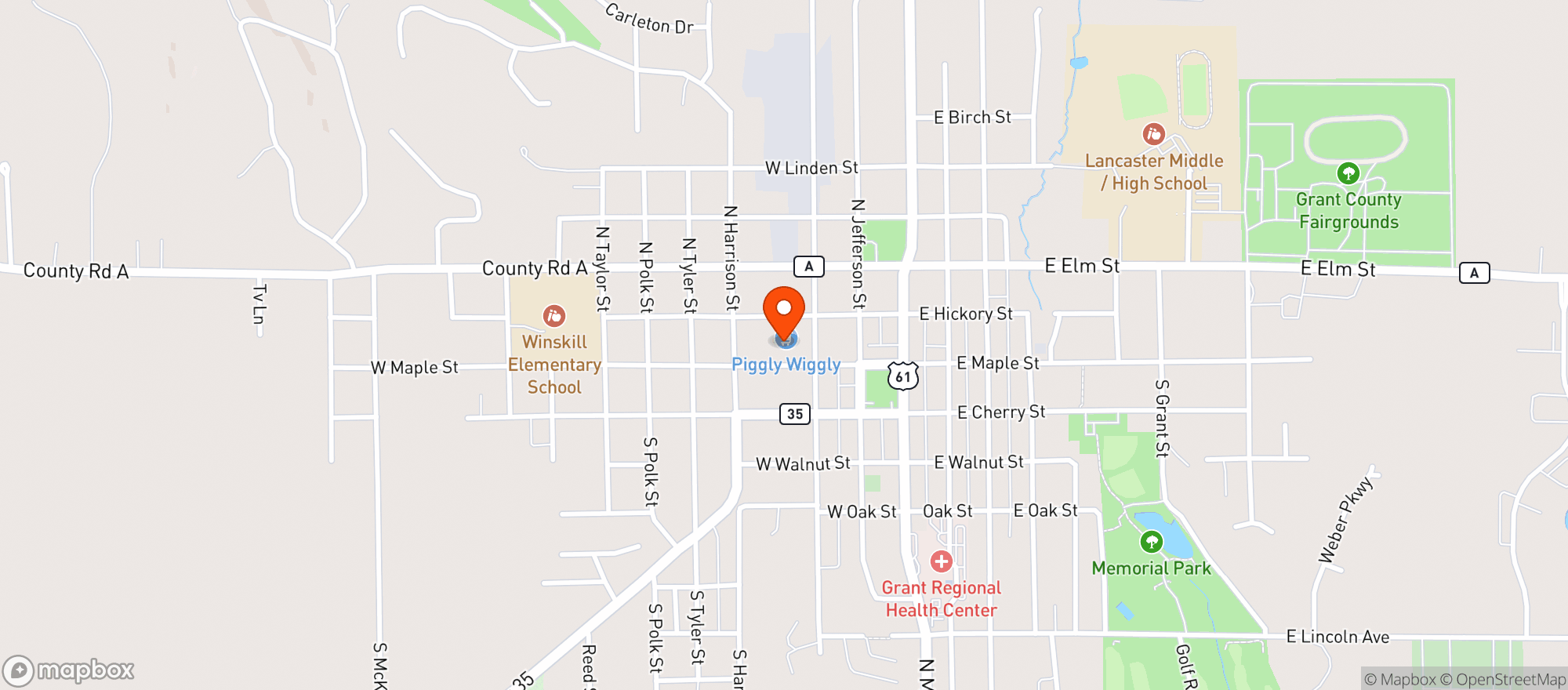 Map showing Piggly Wiggly-Lancaster