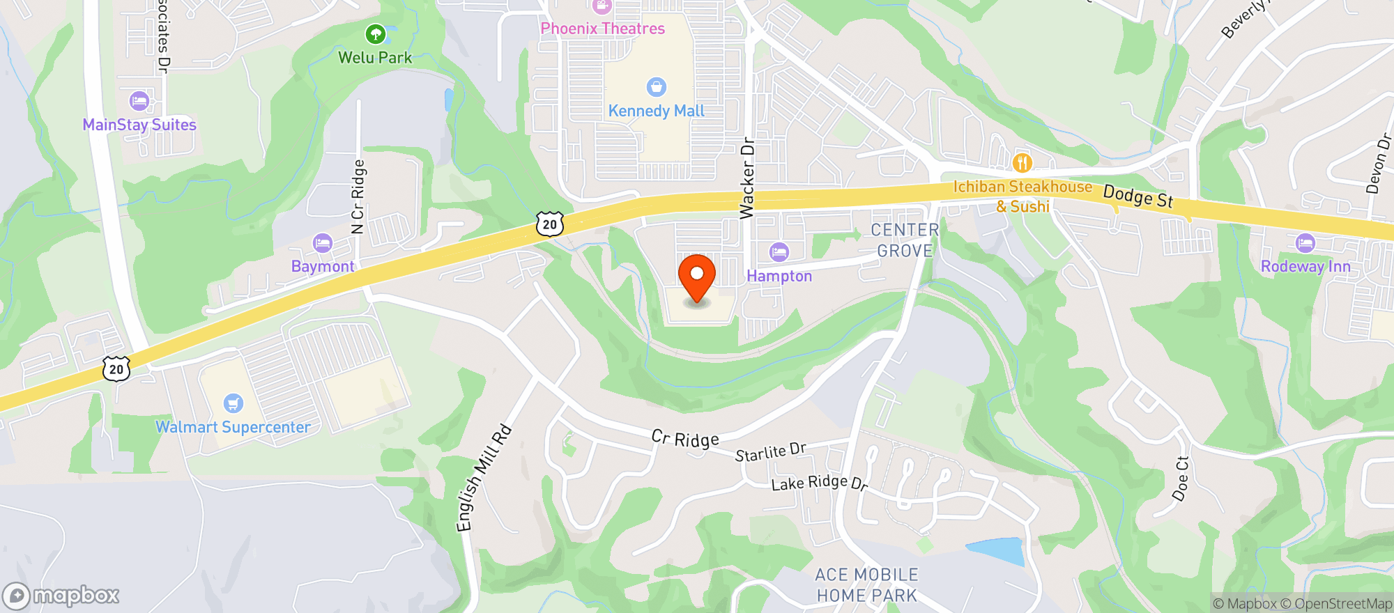 Map showing Target - Dubuque