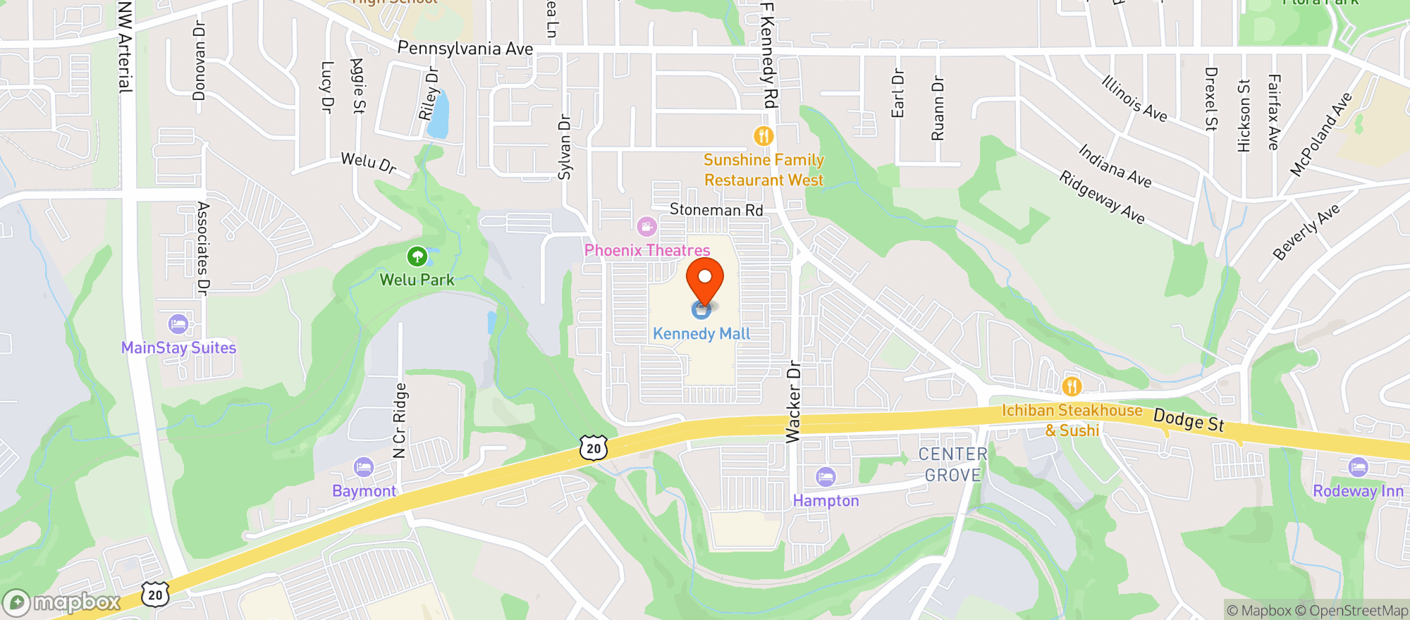 Map showing Gnc
