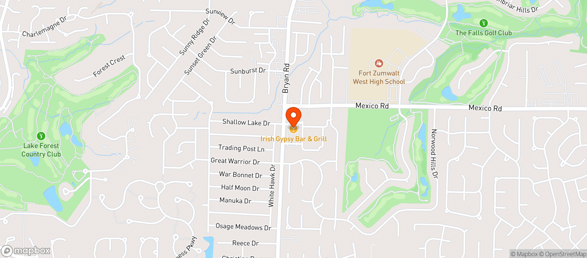 Map showing Irish Gypsy Bar And Grill