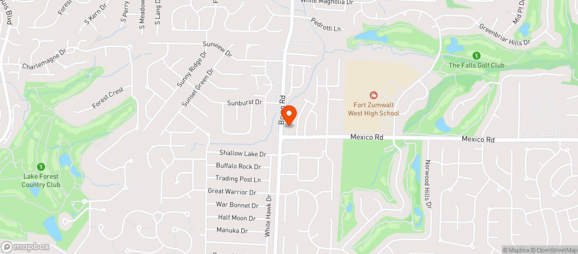 Map showing CORNER SPIRITS