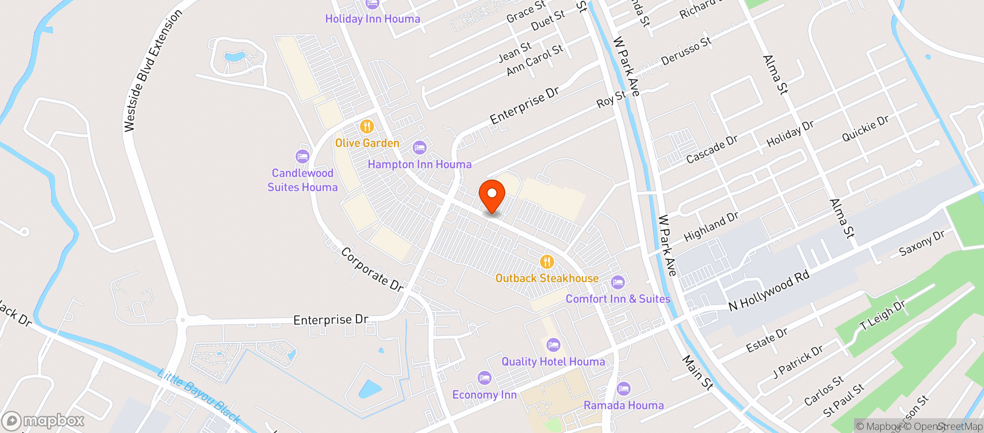Map showing Texas Roadhouse