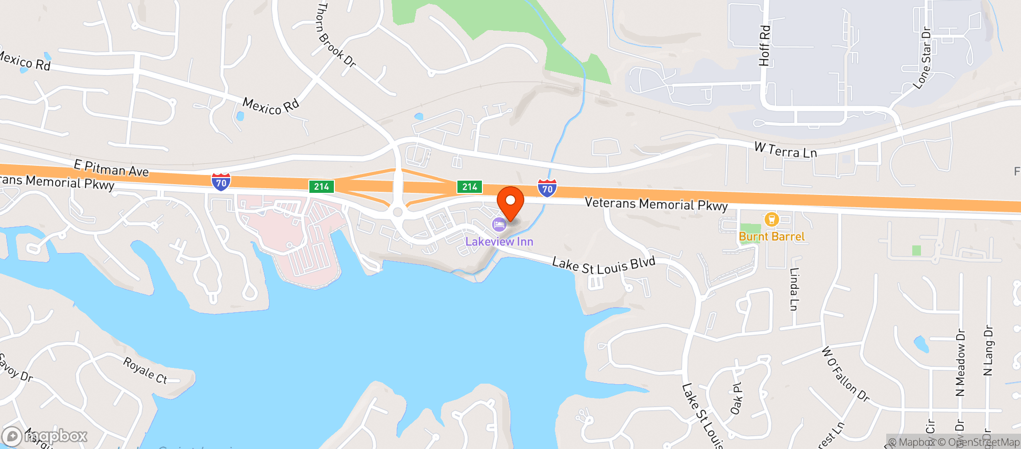 Map showing Lakeside Pub